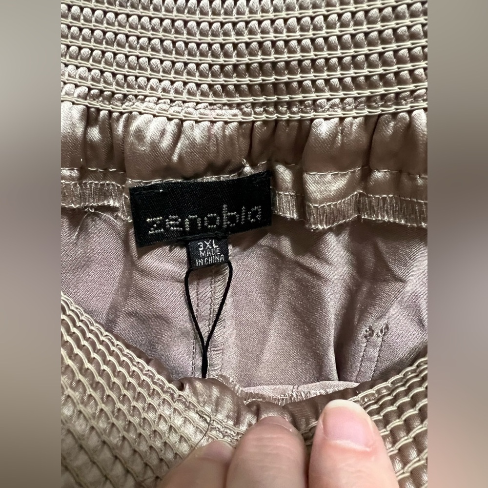 Zenobia Satin Drawstring Pants 3XL Champagne Color - Picture 5 of 6